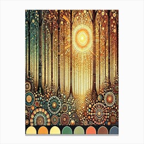 Gustav Klimt Print Sun Forest Trees Painting Klimt Exhibition Poster Painting Floral Decor Full Art Print Forest 1 Canvas Print