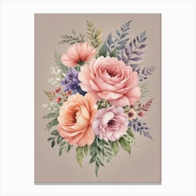 Watercolor Roses Canvas Print