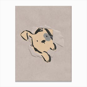 Peekaboo Dog Character Canvas Print