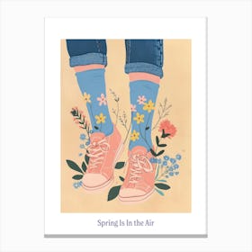 Spring In In The Air Pink Shoes And Wild Flowers 6 Canvas Print