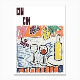 Cin Cin Poster Summer Wine Matisse Style 2 Canvas Print