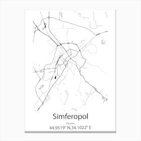 Simferopol,Ukraine Minimalist Map Canvas Print