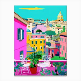 Rome, Italy Colourful View 7 Canvas Print