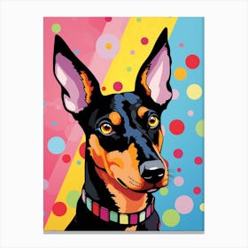 Bright Rainbow Dobermann 3 Canvas Print