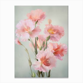 Gladioli Flowers Acrylic Painting In Pastel Colours 2 Canvas Print