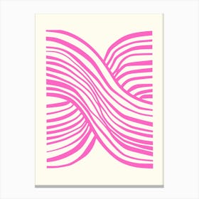 Pink Wavy Lines Canvas Print