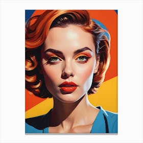 Woman Portrait In The Style Of Pop Art (34) Canvas Print