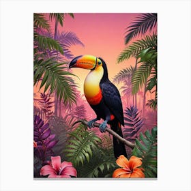 Tropical Botanical Jungle Art Print (1) Canvas Print