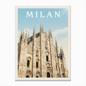Milan Italy Travel Poster Canvas Print