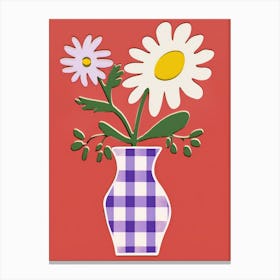 Wild Flowers White Tones In Vase 3 Canvas Print