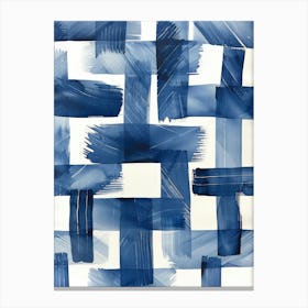 Blue And White Checkerboard Canvas Print