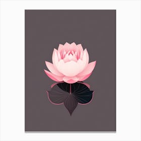 A Pink Lotus In Minimalist Style Vertical Composition 34 Canvas Print