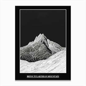 Beinn Tulaichean Mountain Line Drawing 8 Poster Canvas Print