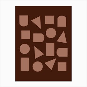 Geometric Shapes Abstract Brown Mocha Leinwandbild