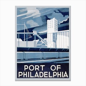 Port Of Philadelphia Travel Poster Canvas Print