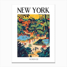 The Bronx Zoo New York Colourful Silkscreen Illustration 4 Poster Canvas Print