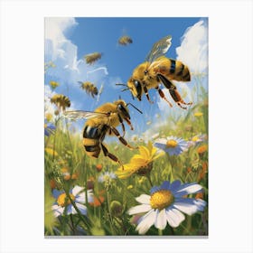 Colletidae Bee Storybook Illustration 17 Canvas Print