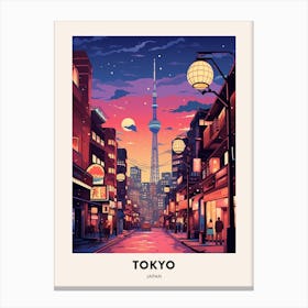 Winter Night  Travel Poster Tokyo Japan 3 Canvas Print