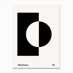 Geometric Bauhaus Poster B&W 34 Canvas Print