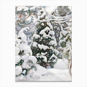 Juniper Tree In Snow (1917), Pekka Halonen Canvas Print