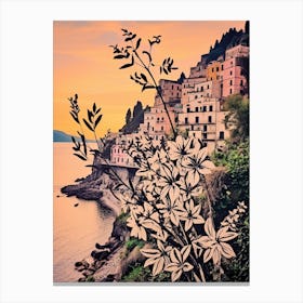 Amalfi Coast, Flower Collage 8 Canvas Print