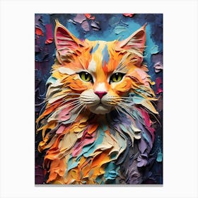 Colorful Cat Painting 5 Canvas Print