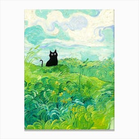 Cat In The Grass Canvas Print