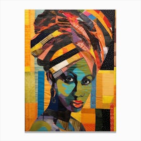 Afro Patchwork Portrait 1 Canvas Print