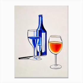 Dirty Banana Picasso Line Drawing Cocktail Poster Canvas Print