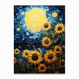 Cat Sunflowers Wall Art 8 Canvas Print