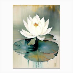 Lotus Flower And Water 1, Symbol Abstract Painting Canvas Print