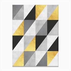 Gray and gold geometry 2 Canvas Print