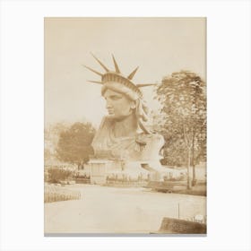 Head Of The Statue Of Liberty On Display In A Park In Paris, 1883 Canvas Print