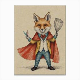 Fox In Cape Canvas Print