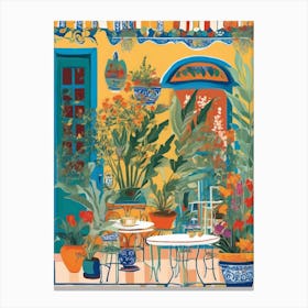 Colorful Cafe Facade Canvas Print