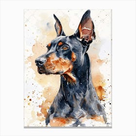 Doberman Pinscher Watercolor Painting 4 Canvas Print