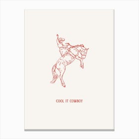 Cool It Cowboy Red Canvas Print