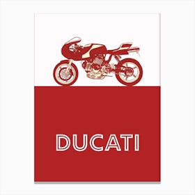 Motorbike Ducati Cafe Racer Superbike Canvas Print
