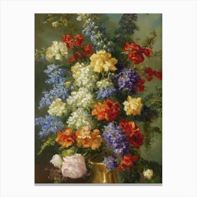 Delphinium Painting 1 Flower Canvas Print