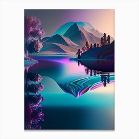 Lake, Waterscape Holographic 1 Canvas Print