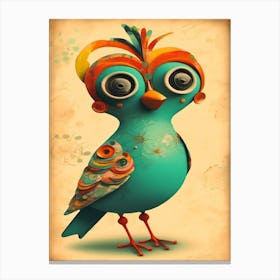 Quirky  Bird - Miss Myrtle Canvas Print