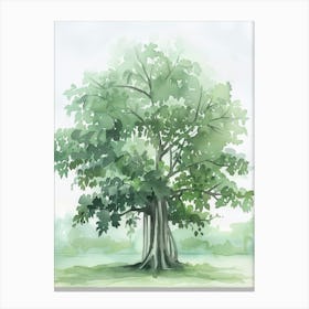 Banyan Tree Atmospheric Watercolour Painting 1 Canvas Print