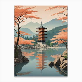 Miyajima Island Japan Vintage Travel Art (5) Canvas Print