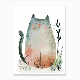 Cymric Cat Clipart Illustration 1 Canvas Print