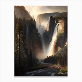 Yosemite Upper Falls, United States Realistic Photograph (2) Canvas Print