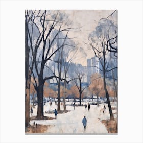 Winter City Park Painting Yoyogi Park Tokyo 4 Canvas Print