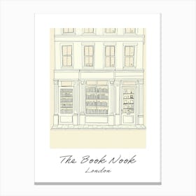 London The Book Nook Pastel Colours 1 Poster Canvas Print
