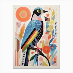Colourful Scandi Bird Falcon 2 Canvas Print