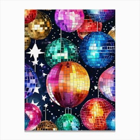 Colorful Disco Balls Canvas Print