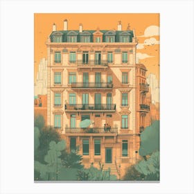 Barcelona Spain Travel Illustration 2 Canvas Print